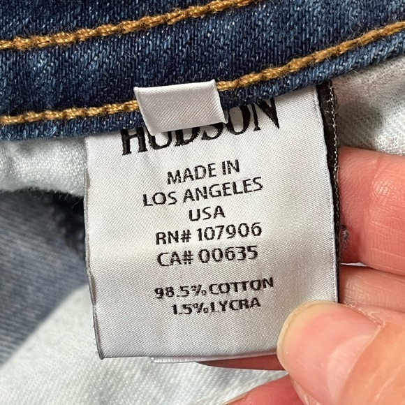 Hudson Mid-Rise Bootcut Stretch Jeans Medium Blue Wash size 29 Made in USA - Picture 12 of 16